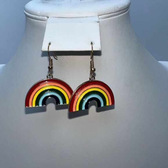 Rainbow 🌈 Pride Dangle Earrings - Picture 1 of 4